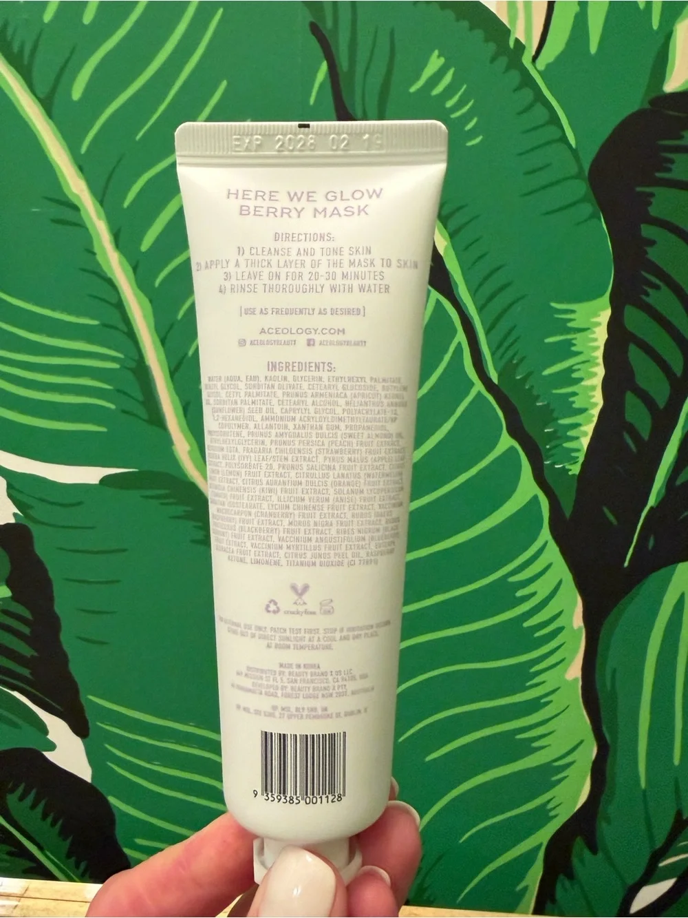 NWT Aceology Here We Glow Berry Mask 65ml 2.19 oz Full Size